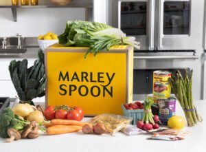 Marley Spoon Box on a counter with ingredients