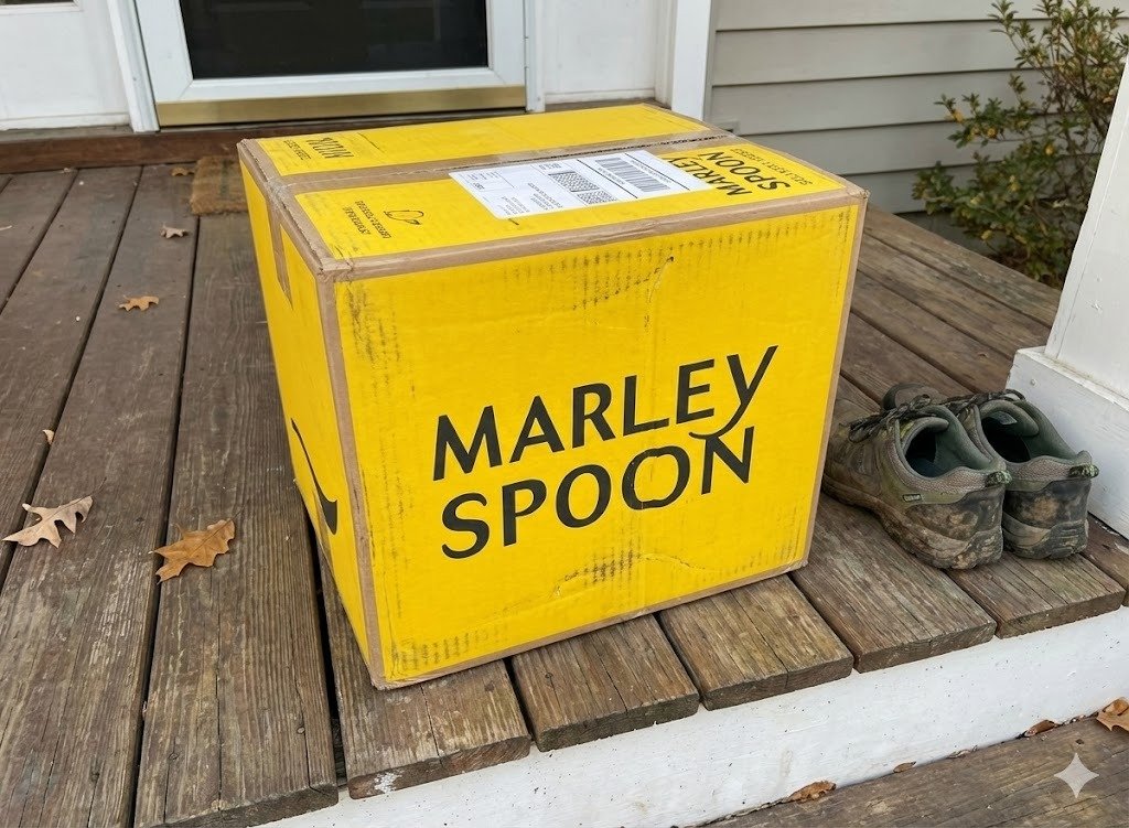 Marley Spoon delivery box arrival - Click to redeem $250 off offer